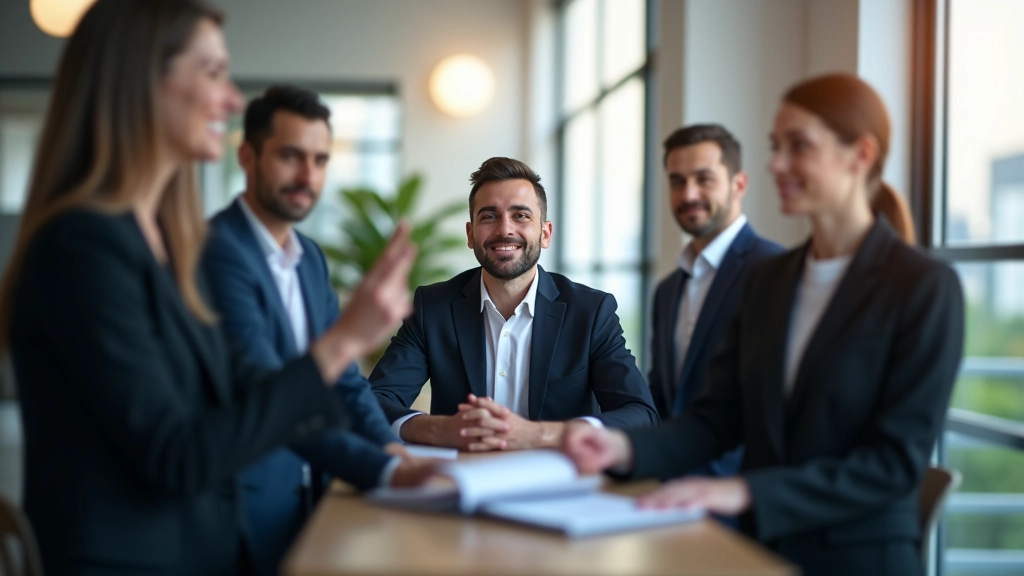 Equipa de consultores legais em escritório moderno
